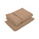 Bettwäsche gebrauchsfertig Musselin Rüschen – Weich & Atmungsaktiv - Braun / 50x75cm - Bettwäsche