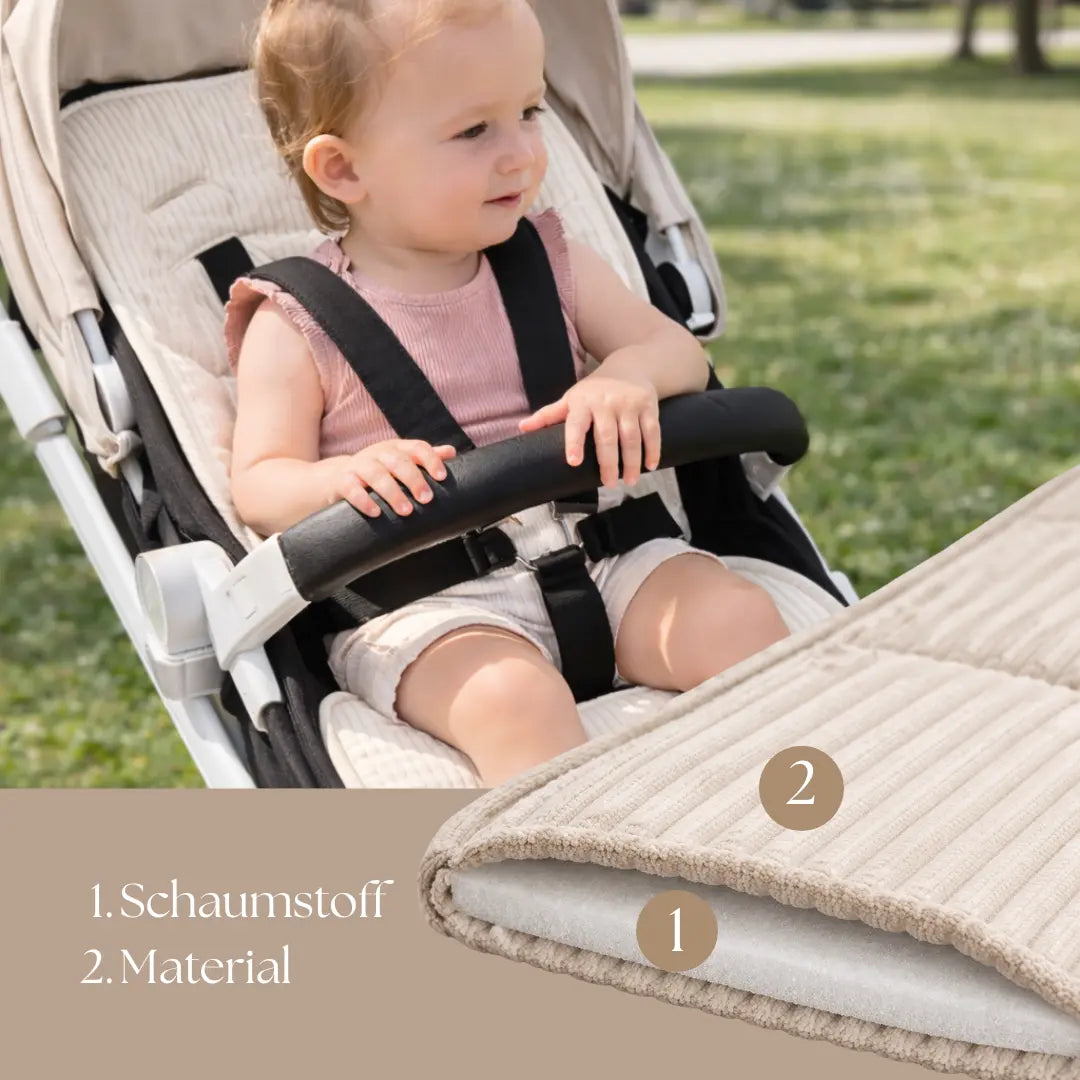 Sitzauflage Cord für den Kinderwagen Cord -universell passend District for Kids