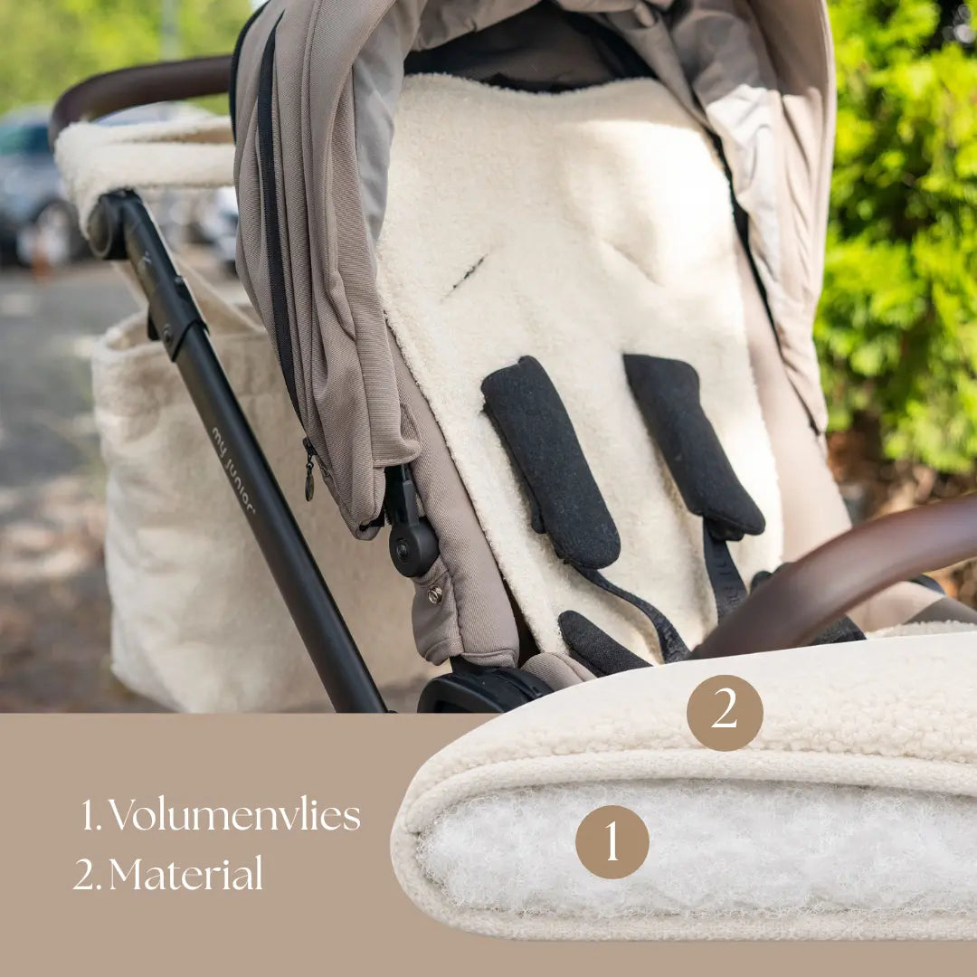 Sitzauflage Teddystoff Bouclé für den Kinderwagen - universell passend District for Kids
