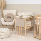 Babybett Organizer Teddystoff Boucle - Aufbewahrung fürs Babyzimmer - Organizer