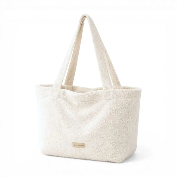 Shopper Mom Bag Bouclé Teddystoff- Ideal für den Alltag, Kinderwagen, Cross Shoulder District for Kids