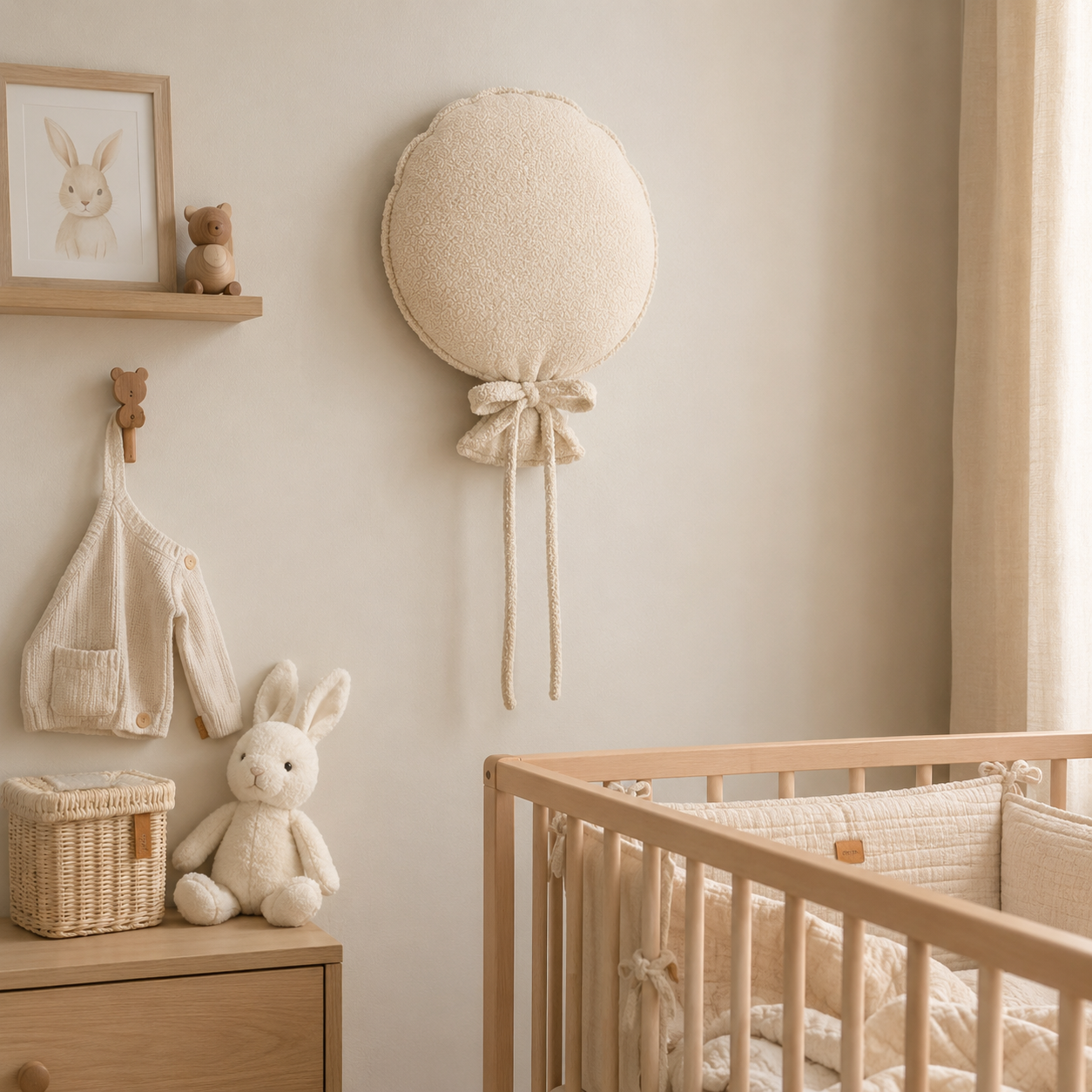 Deko Wandballon Babyzimmer boucle beige