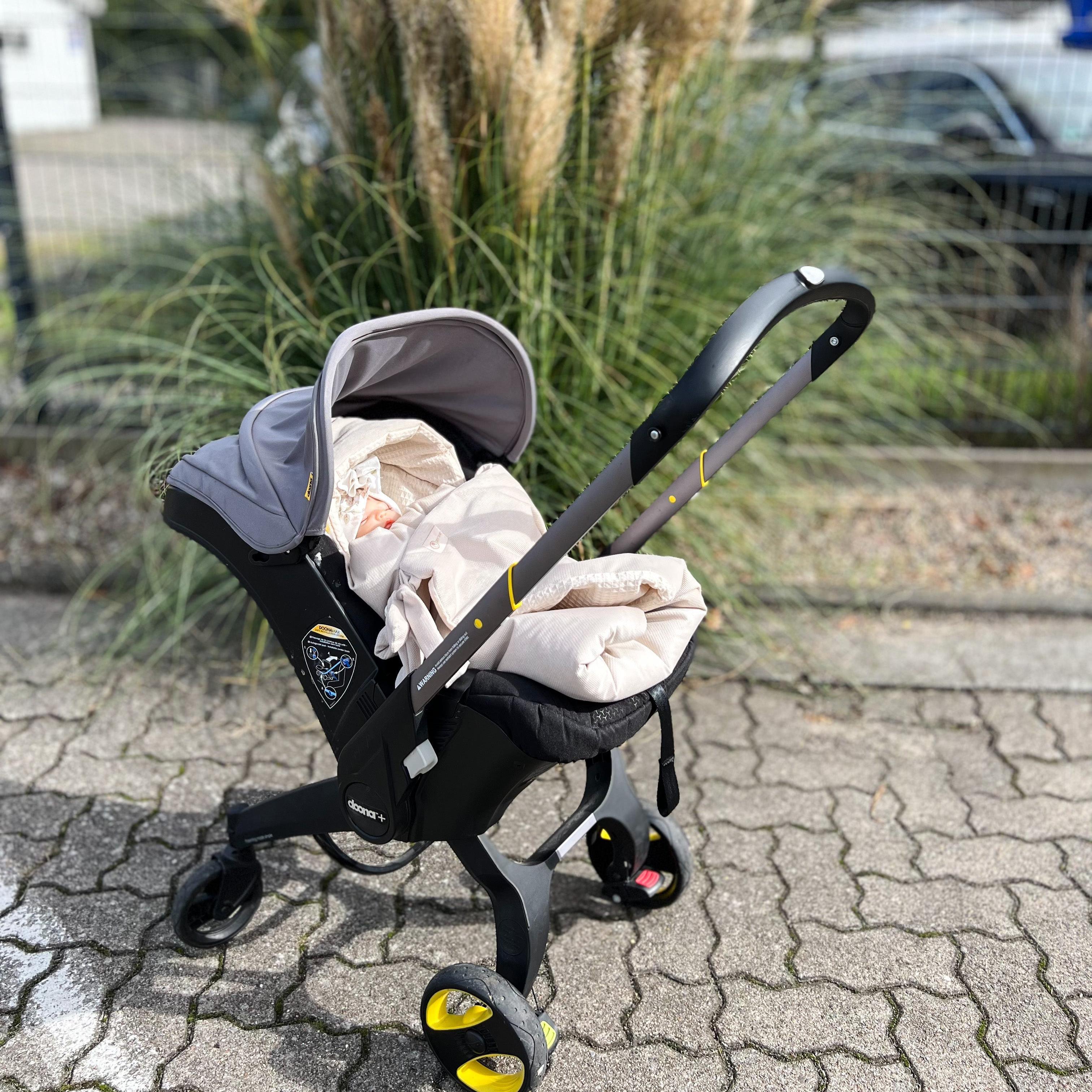 Einschlagdecke Musselin/Velours – Perfekt für Autoschale 2.5 TOG-Einschlagdecke Autoschale-District for Kids-Beige-2.5 TOG-District for Kids