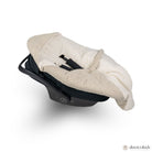 Einschlagdecke Autoschale Teddystoff Boucle Kapuze & Schleifenbindung – Warm & weich - Beige / 2.5 TOG - Fußsäcke