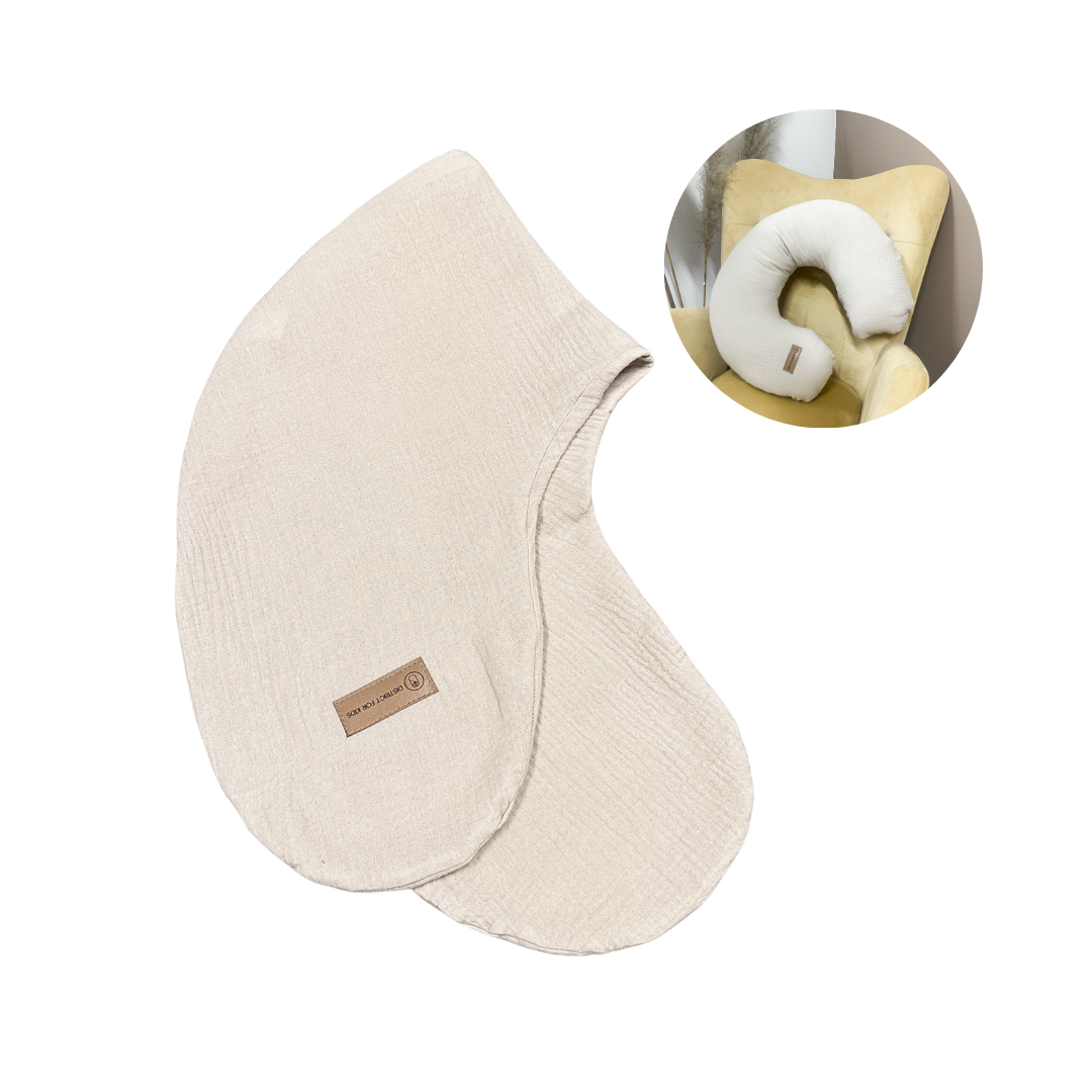 Ersatzbezug für Stillkissen Musselin-Stillkissen-District for Kids-Beige-District for Kids