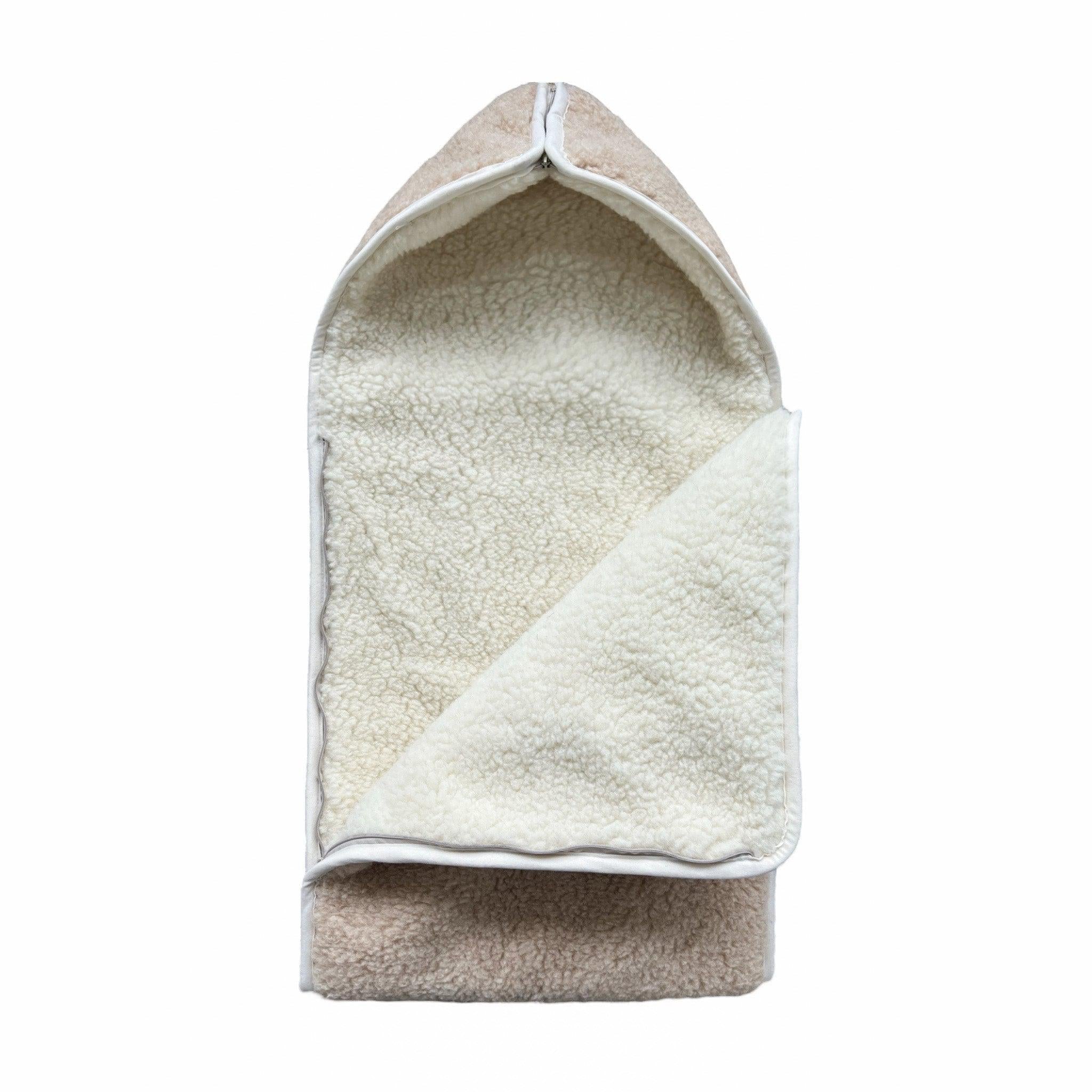 Fußsack Schlafsack Merino für Babyschale-Winterfußsack-District for Kids-Beige-District for Kids