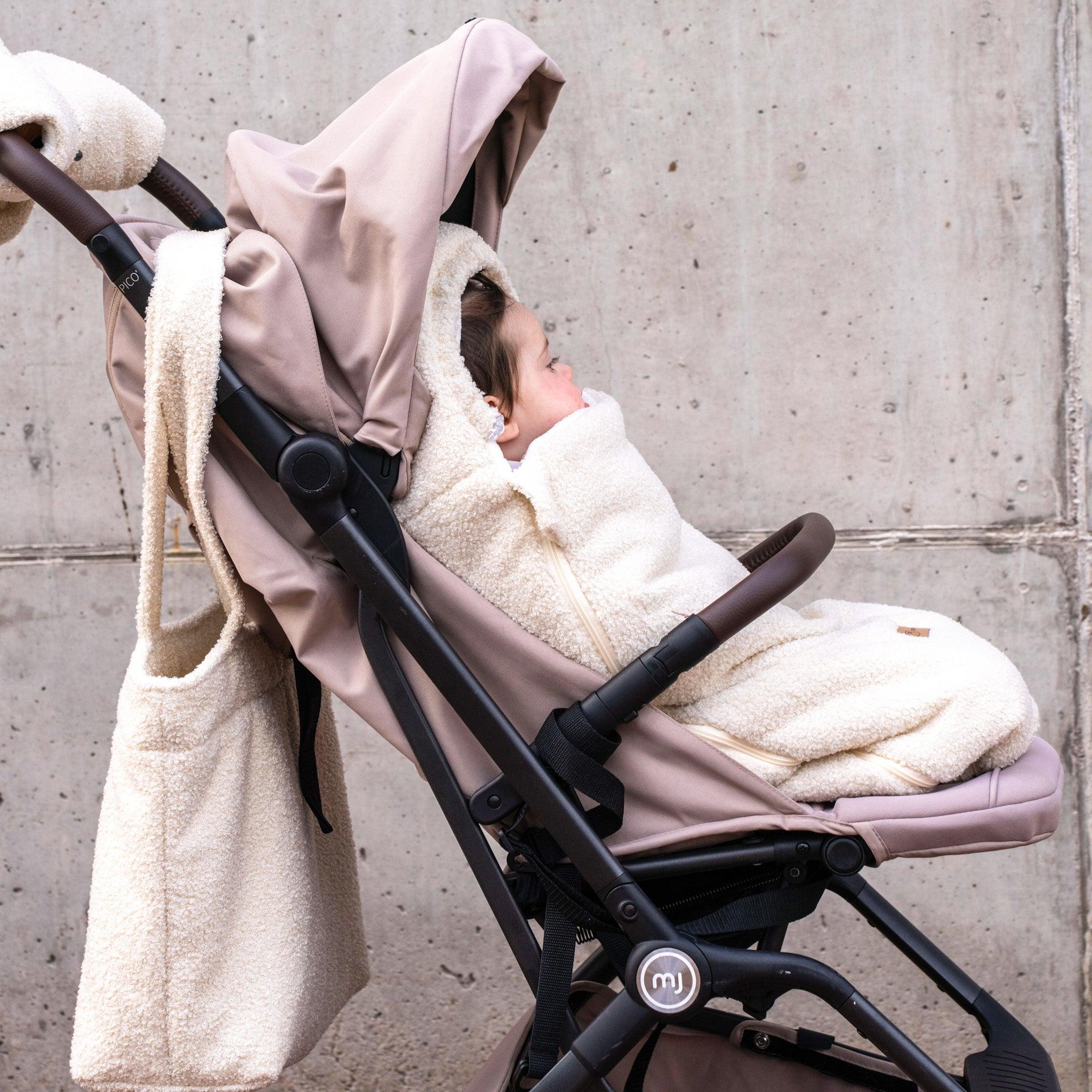 Fußsack Teddystoff Boucle für Kinderwagen Autoschale-Winterfußsack-District for Kids-Creme-District for Kids