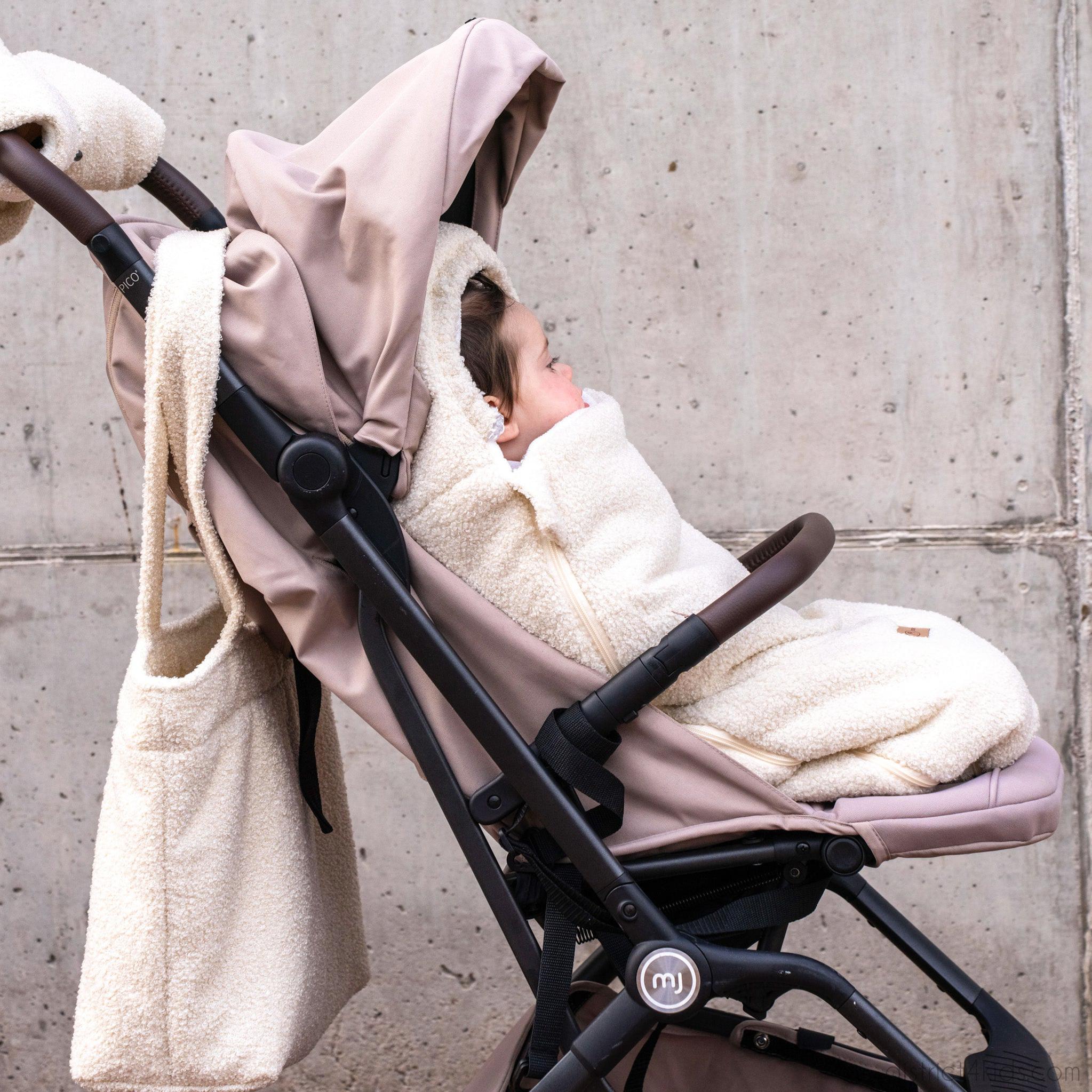 Fußsack Teddystoff Boucle für Kinderwagen Autoschale-Winterfußsack-District for Kids-Creme-District for Kids