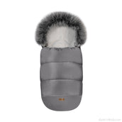Fußsack mit Fell Kinderwagen-Winterfußsack-District for Kids-Grau-District for Kids