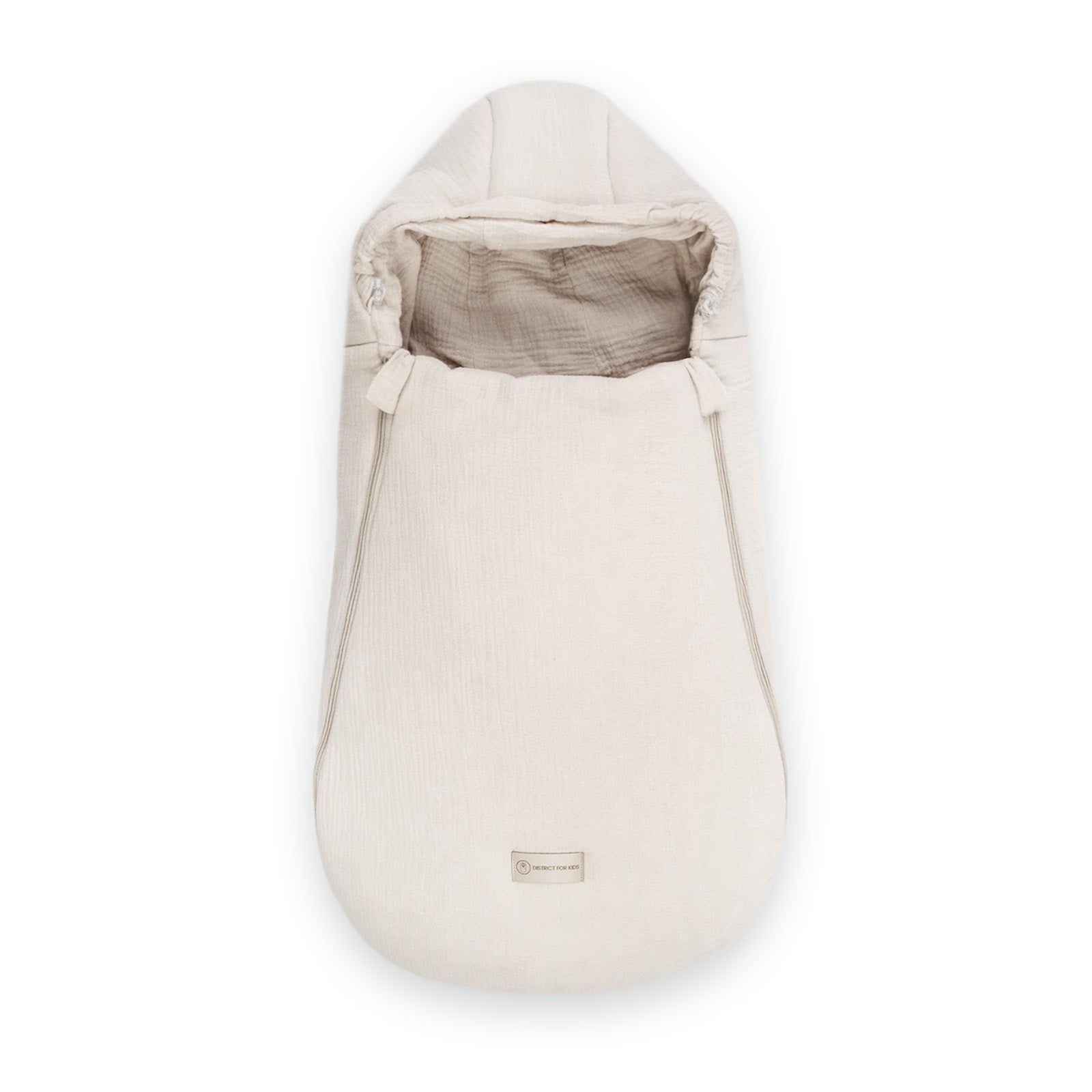 Winterfußsack Musselin – atmungsaktiv & warm für Kinderwagen & Autoschale - Beige / 90cm - Winterfußsack