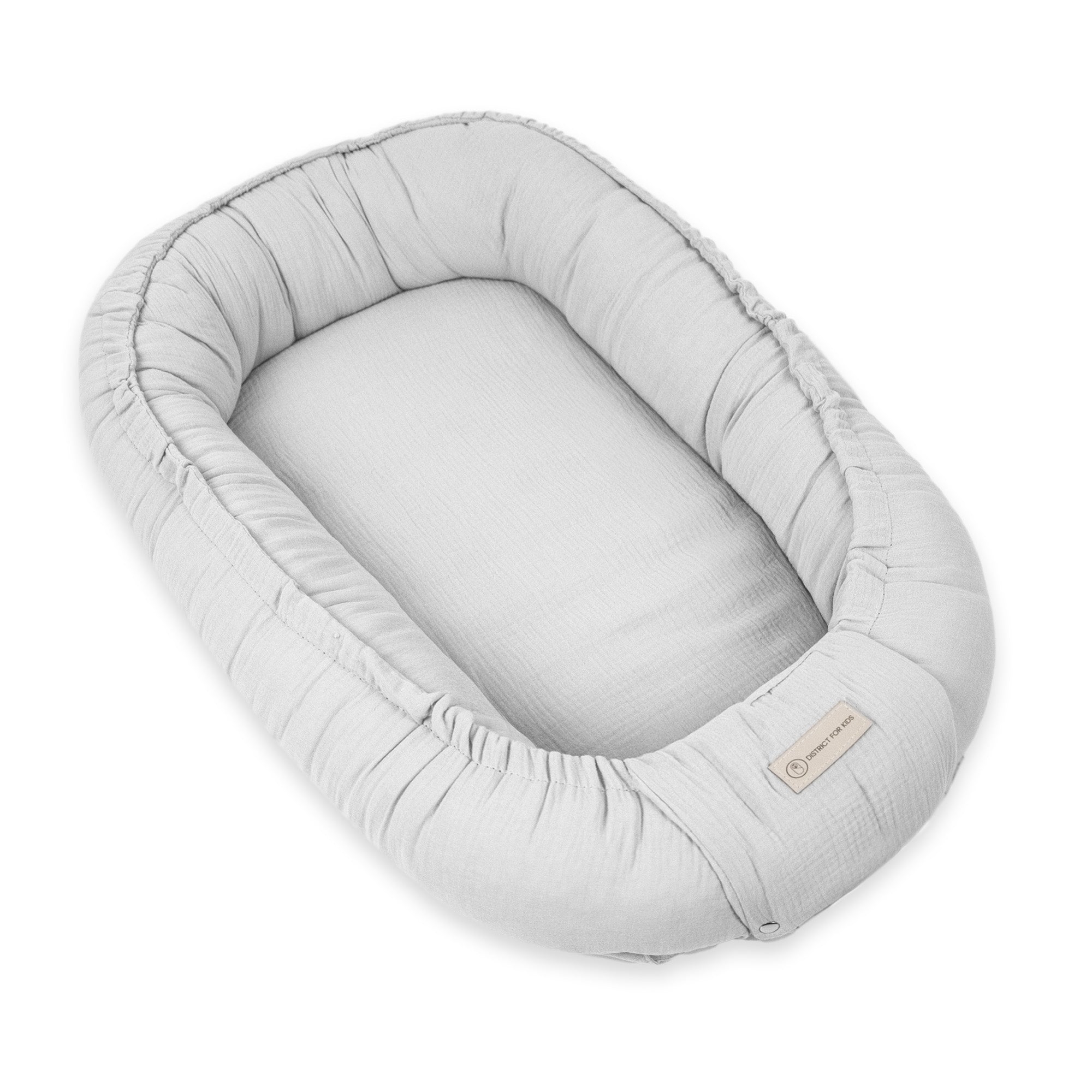 Babynestchen Musselin – Weicher mitwachsender Baby Kokon - Grau - Babynestchen