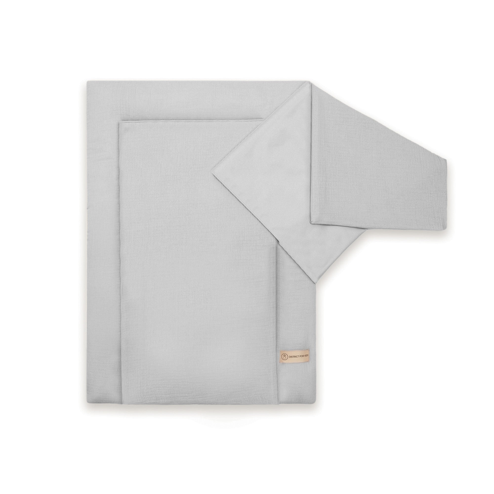 Wickelauflage Musselin mit Unterlage – natürlich & kuschelig für dein Baby - Grau / 50x70cm - Wickelauflage