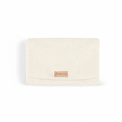 Wickelunterlage Teddystoff Bouclé – praktische Windeltasche für unterwegs - Creme - Wickelauflage