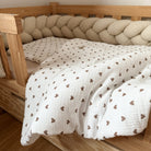 Bettwäsche gebrauchsfertig Musselin Herzen braun – Weich & Atmungsaktiv - Bettwäsche