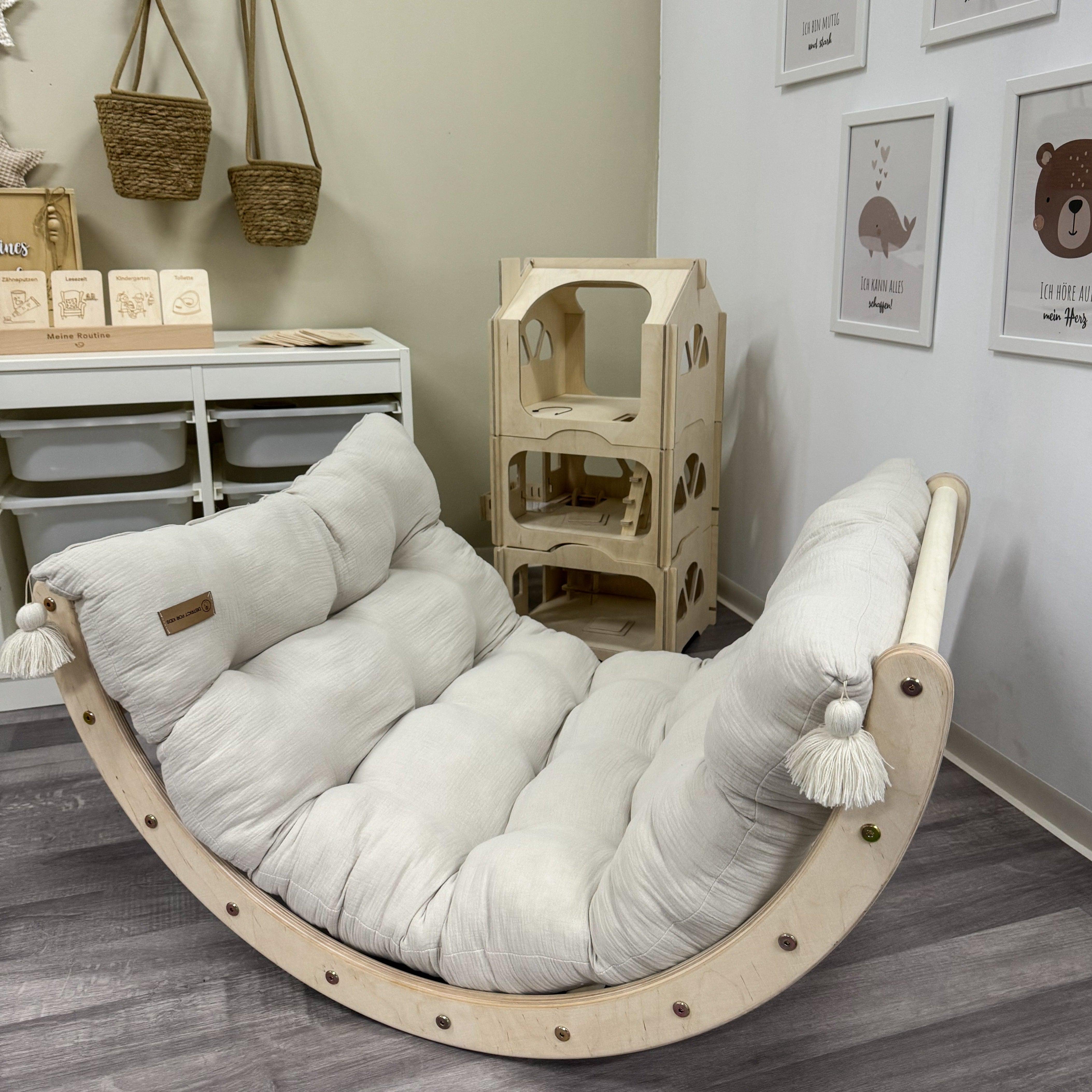 Kletterbogen & Wippe aus Holz - groß | Natur-Kletterbogen-District for Kids-Natur-District for Kids