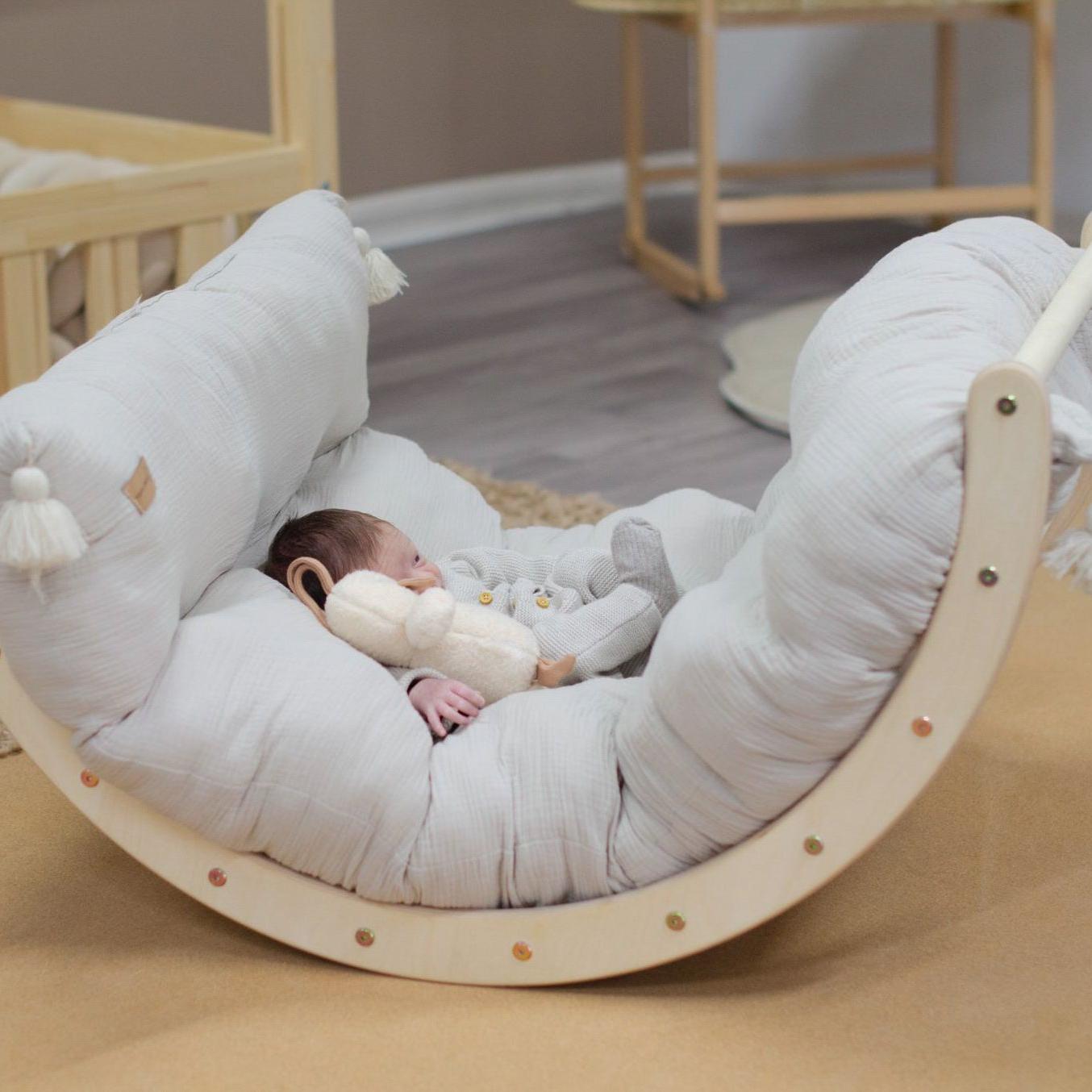 Kletterbogen & Wippe aus Holz - klein | Natur-Kletterbogen-District for Kids-District for Kids