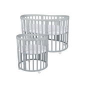 Mitwachsendes Babybett 7-in-1 – Ein Bett für viele Jahre | Ovale Form-Babybett-Waldin-Grau-District for Kids