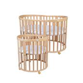 Mitwachsendes Babybett 7-in-1 – Ein Bett für viele Jahre | Ovale Form-Babybett-Waldin-Natur-District for Kids