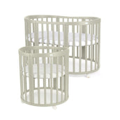 Mitwachsendes Babybett 7-in-1 – Ein Bett für viele Jahre | Ovale Form-Babybett-Waldin-Taupe-District for Kids