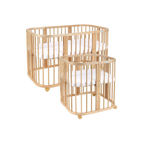 Babybett 5-in-1 – Ein Bett für viele Jahre - mitwachsend | Quadratische Form - Babybett