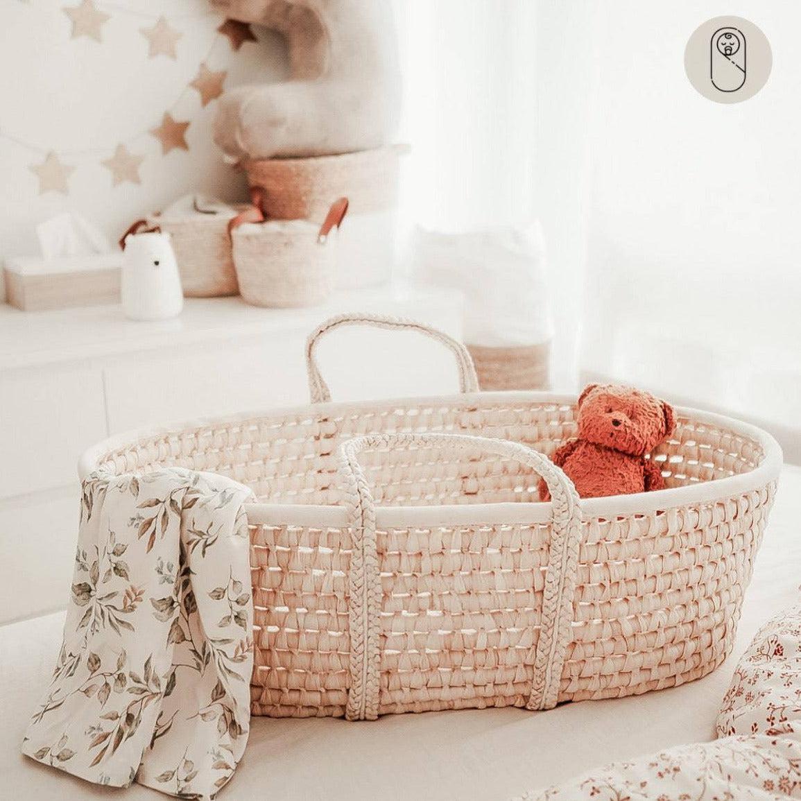 Moseskorb Weidengeflecht (Mais) inkl. Matratze-Moseskorb-AhojBaby-District for Kids