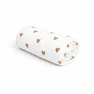 Decke Musselin Herzen braun - Mulltuch, Schmuse- & Puckdecke District for Kids