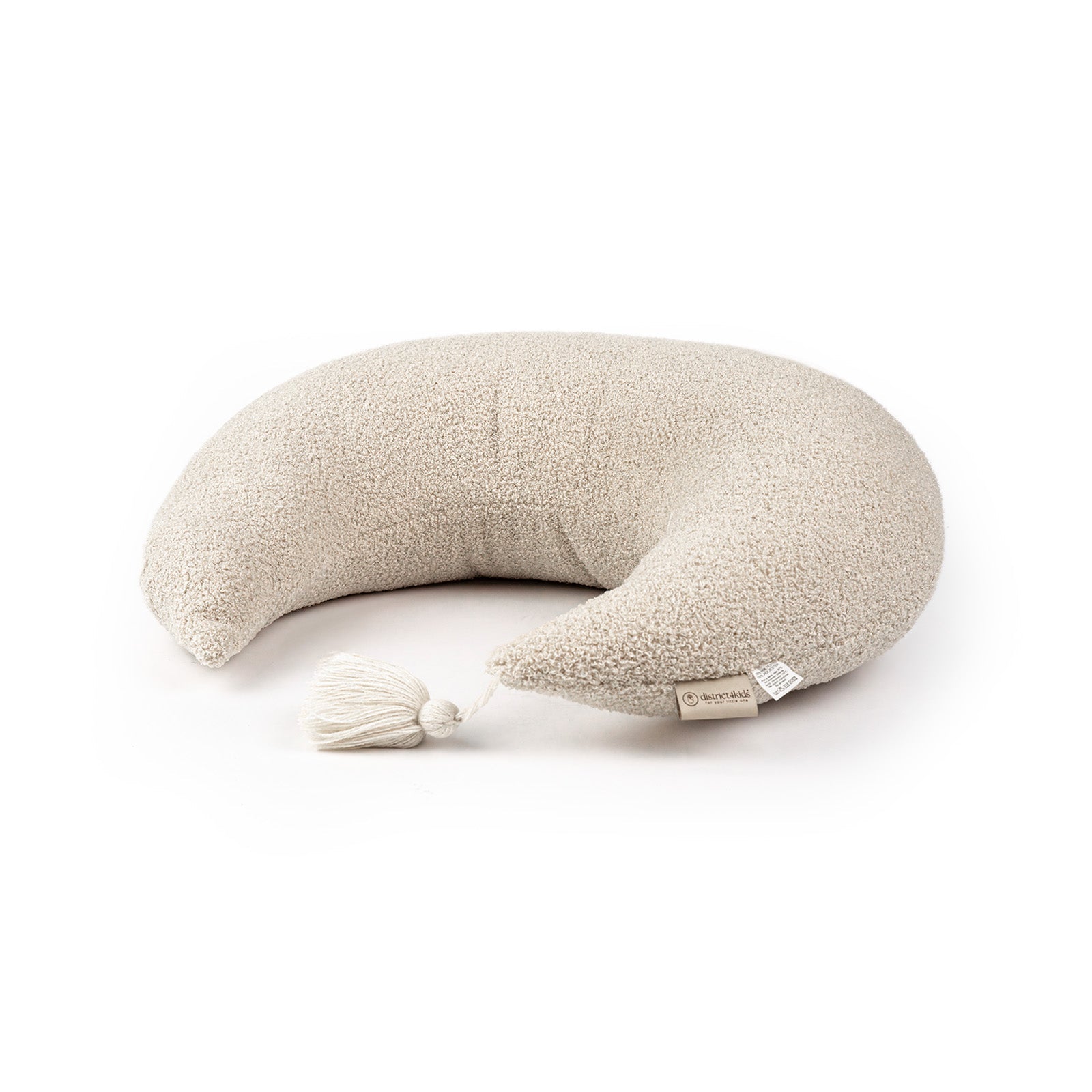 Stillkissen Halbmond Teddystoff Boucle – Komfort Unterstützung & stilvolle Optik - Beige - Stillkissen