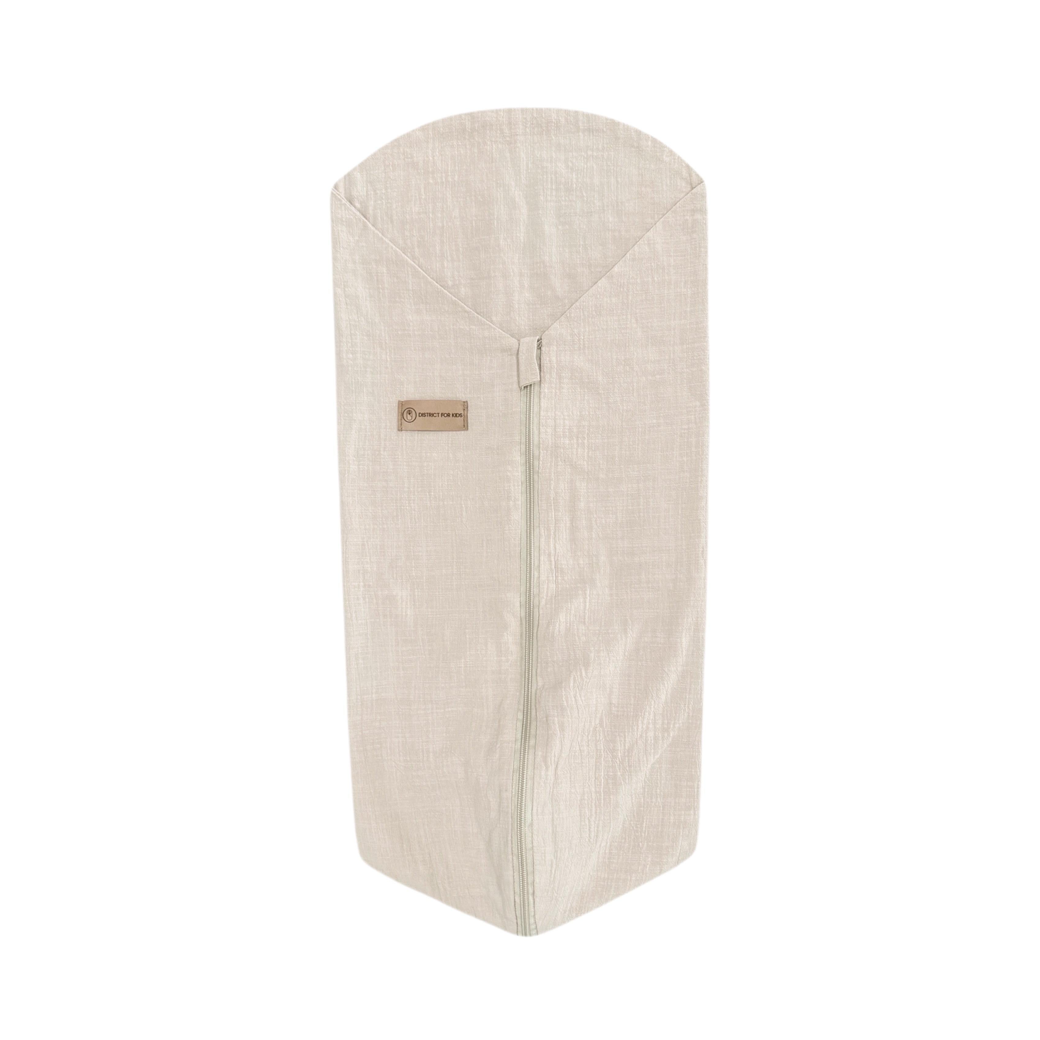 Pucksack Leinen mitwachsend - Atmungsaktiver Babyschlafsack - 80 cm / Beige / 0.5 TOG - Pucksack