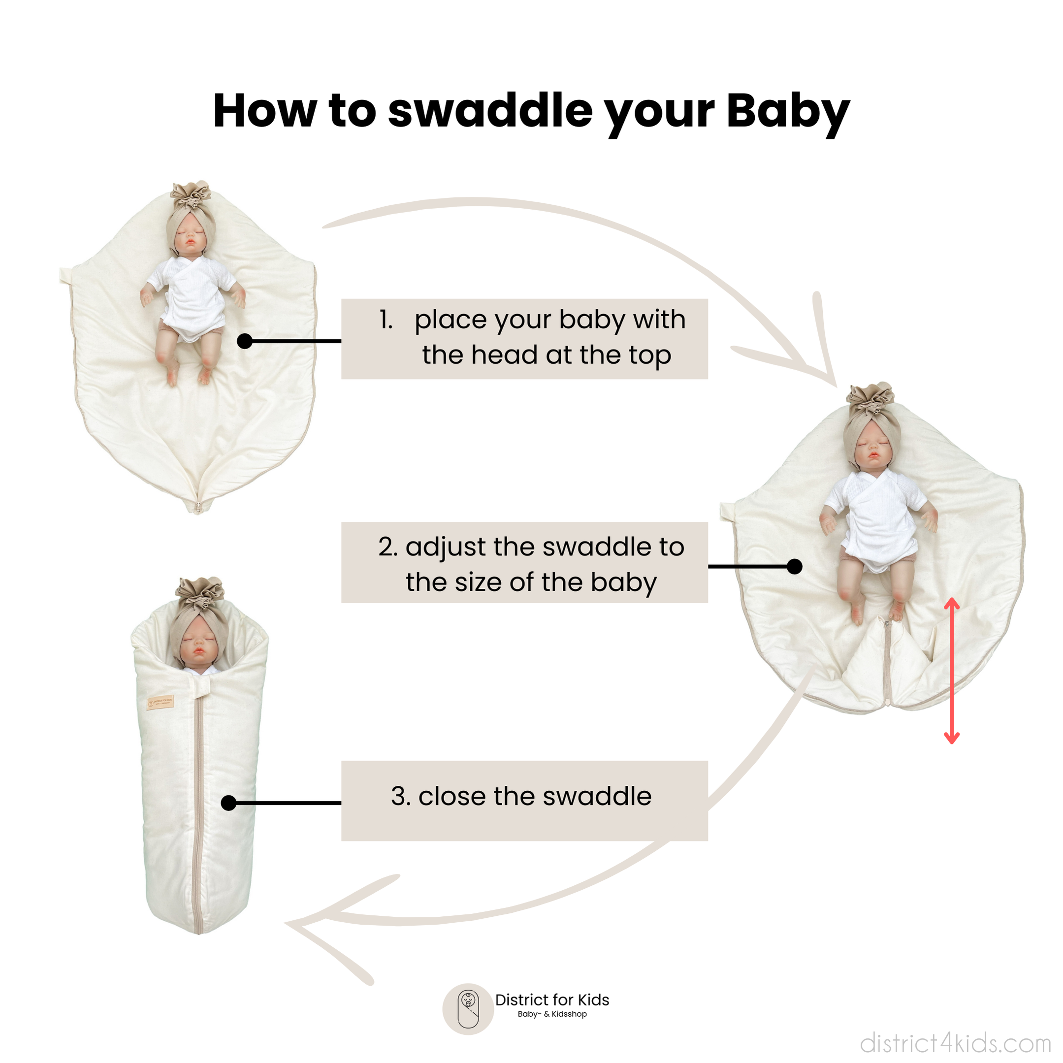 Pucksack Baumwolle Rosen mitwachsend – Ganzjahres Babyschlafsack & Einschlafhilfe - Pucksack