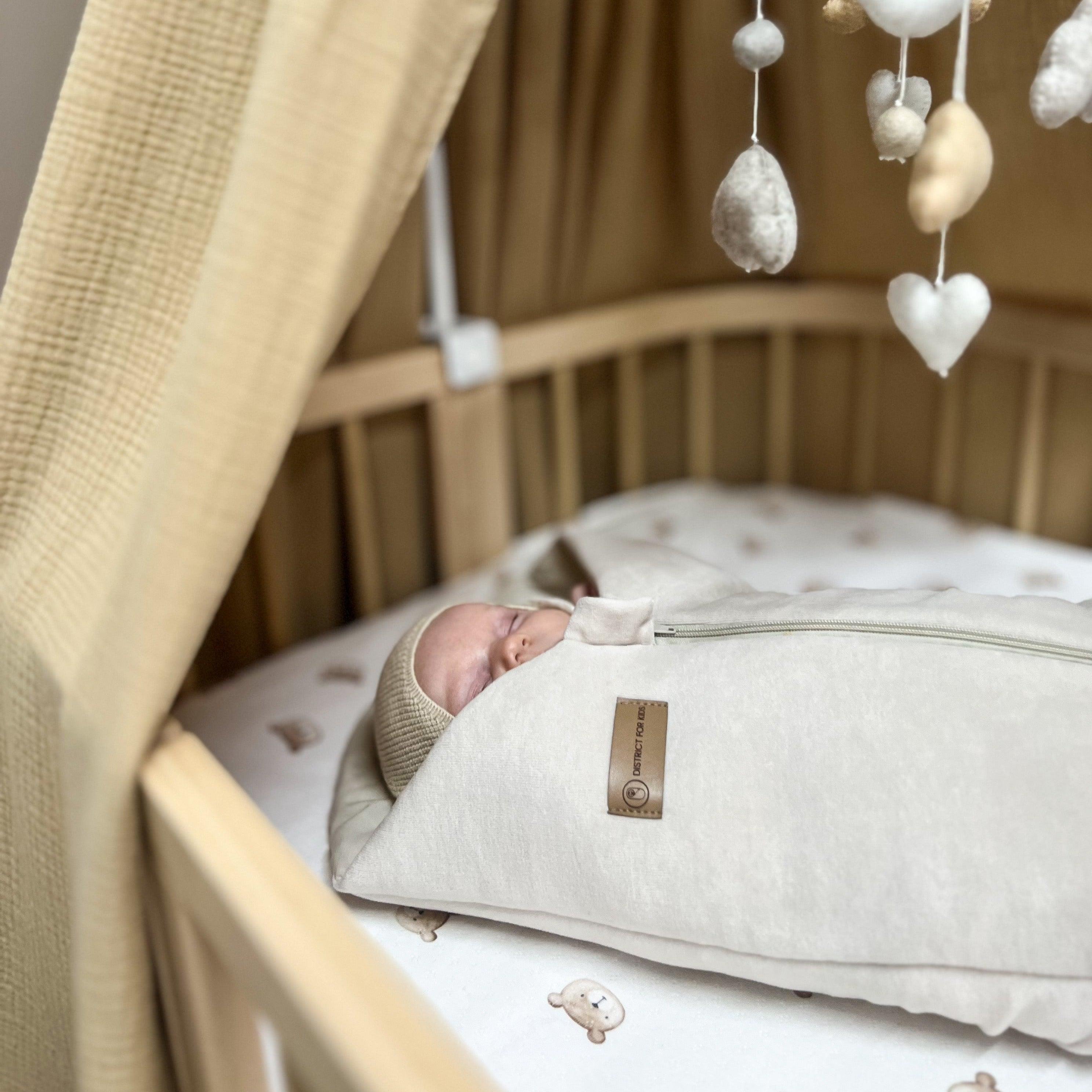 Pucksack Velours TOG 2.5-Babyschlafsack-District for Kids-Beige-80 cm-2.5 TOG-District for Kids