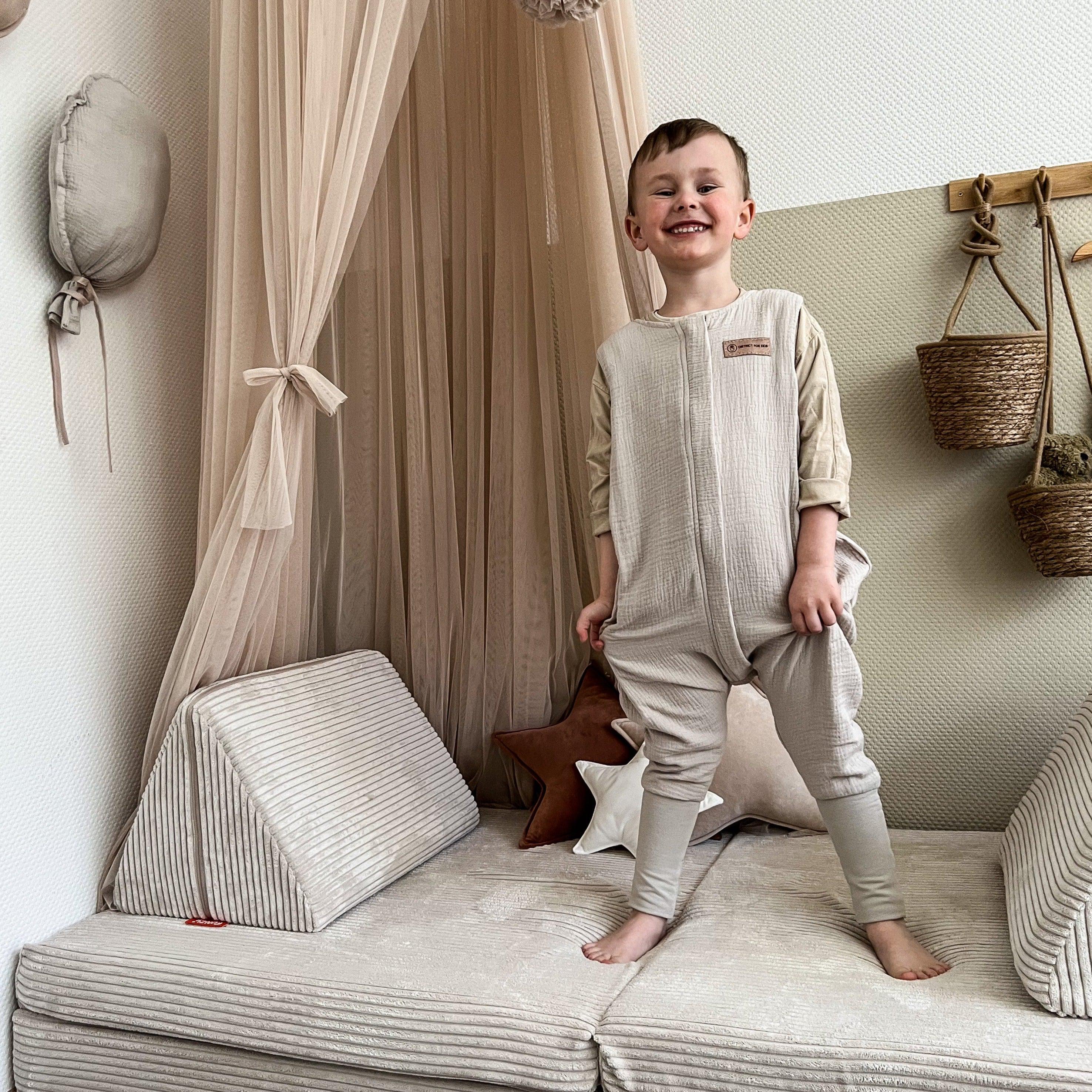 Schlafsack mit Füßen Musselin | 1.0 TOG-Babyschlafsack-District for Kids-Beige-70 cm-1.0 TOG-District for Kids