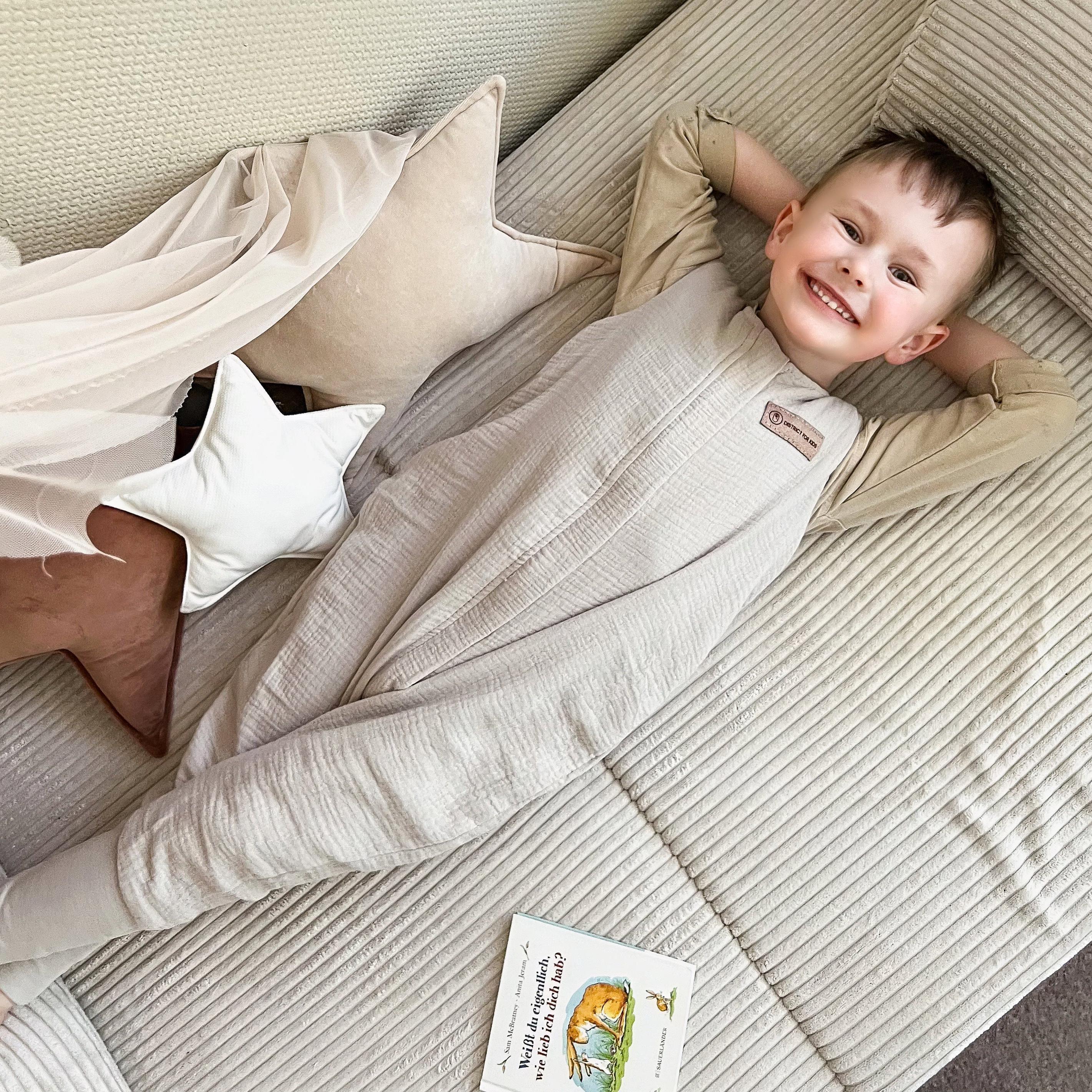 Schlafsack mit Füßen Musselin | 1.0 TOG-Babyschlafsack-District for Kids-Beige-70 cm-1.0 TOG-District for Kids