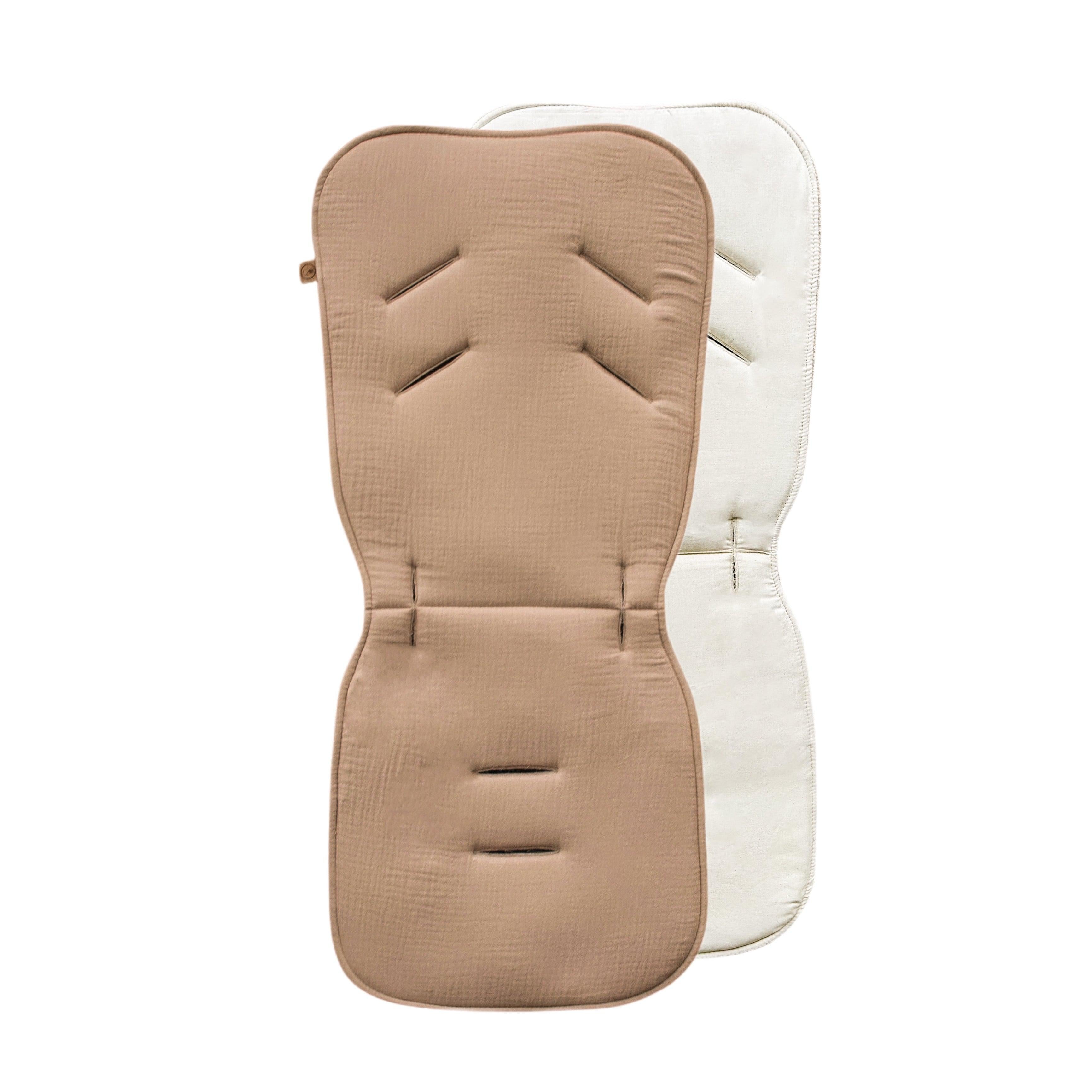 Sitzauflage Universal für den Kinderwagen Musselin - Baumwolle-Einschlagdecke Autoschale-District for Kids-Beige-District for Kids