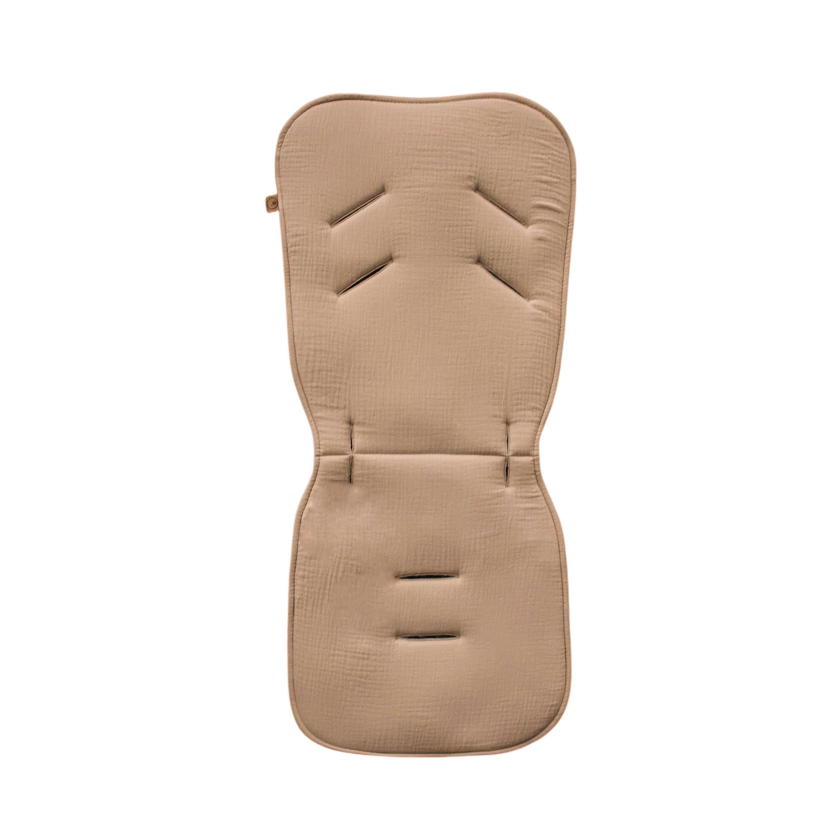 Sitzauflage Universal für den Kinderwagen Musselin - Baumwolle-Einschlagdecke Autoschale-District for Kids-Braun-District for Kids