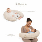 Stillkissen U-Form Musselin Herzen braun abnehmbaren Bezug - ergonomisch, Oeko-Tex, Halbmond District for Kids