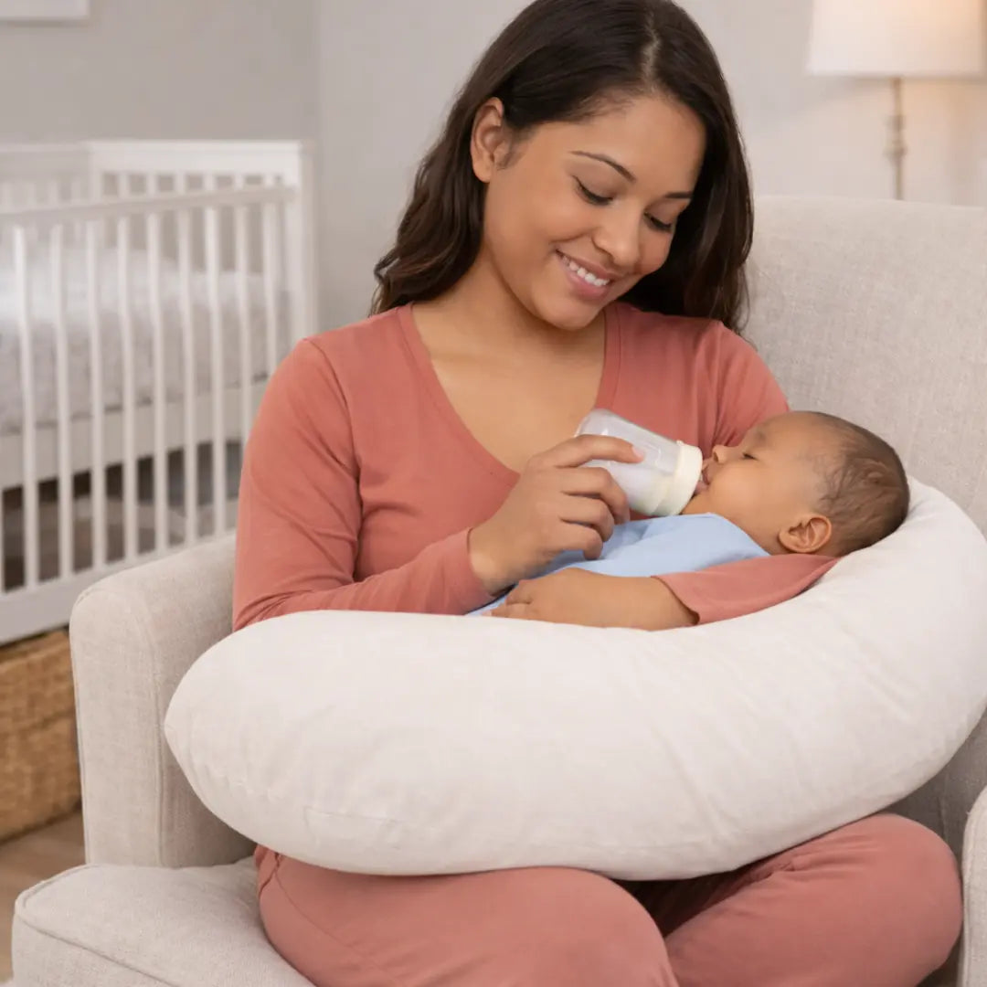 Stillkissen U-Form Bio Baumwolle abnehmbarem Bezug - ergonomisch, Oeko-Tex, Halbmond District for Kids