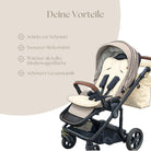 Sitzauflage Baumwolle Leoprint für den Kinderwagen inkl. Gurtschutz - universell passend District for Kids