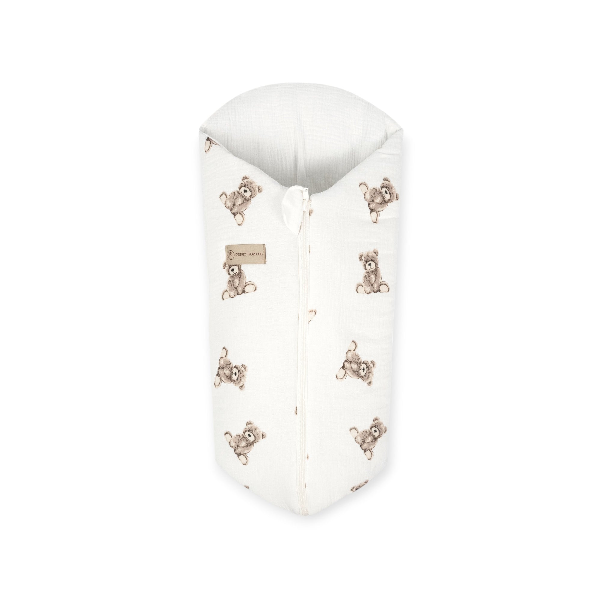 Pucksack Musselin Teddybär mitwachsend – Ganzjahres Babyschlafsack ab Geburt - 80 cm / 2.5 TOG - Pucksack