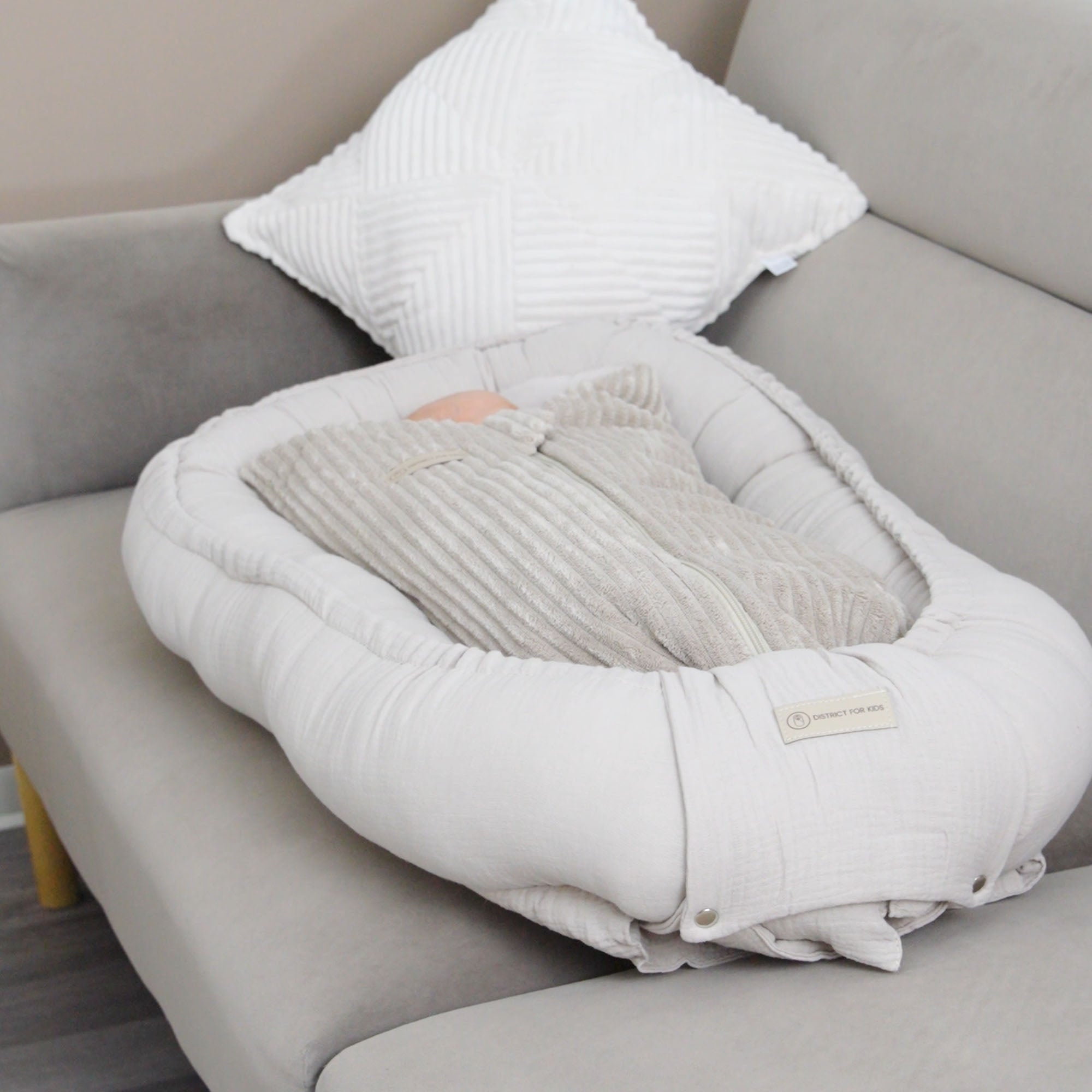 Babynestchen Musselin – Weicher mitwachsender Baby Kokon - Babynestchen