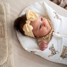 Pucksack Musselin Teddybär mitwachsend – Ganzjahres Babyschlafsack ab Geburt - Pucksack