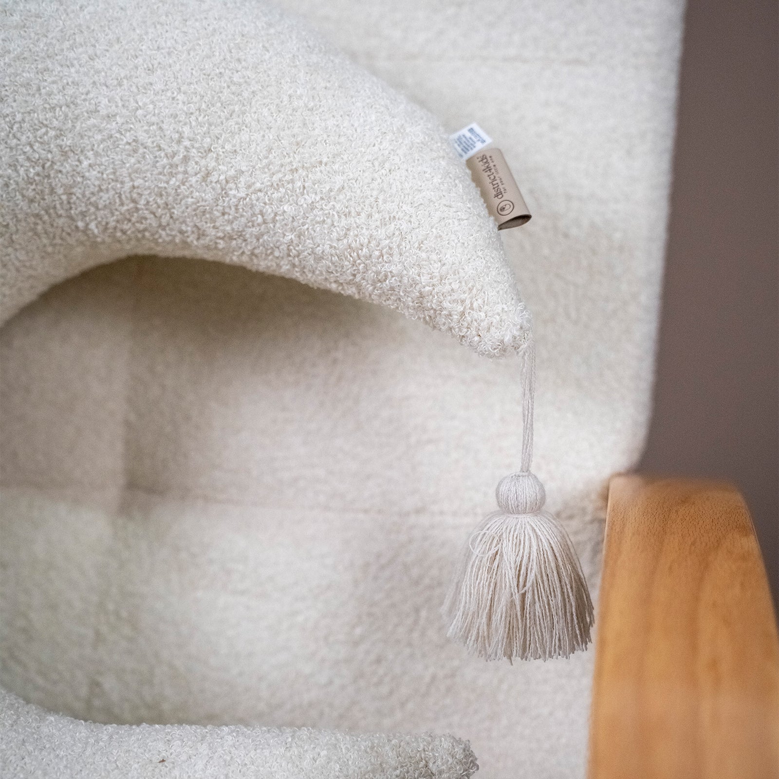 Stillkissen Halbmond Teddystoff Boucle – Komfort Unterstützung & stilvolle Optik - Stillkissen