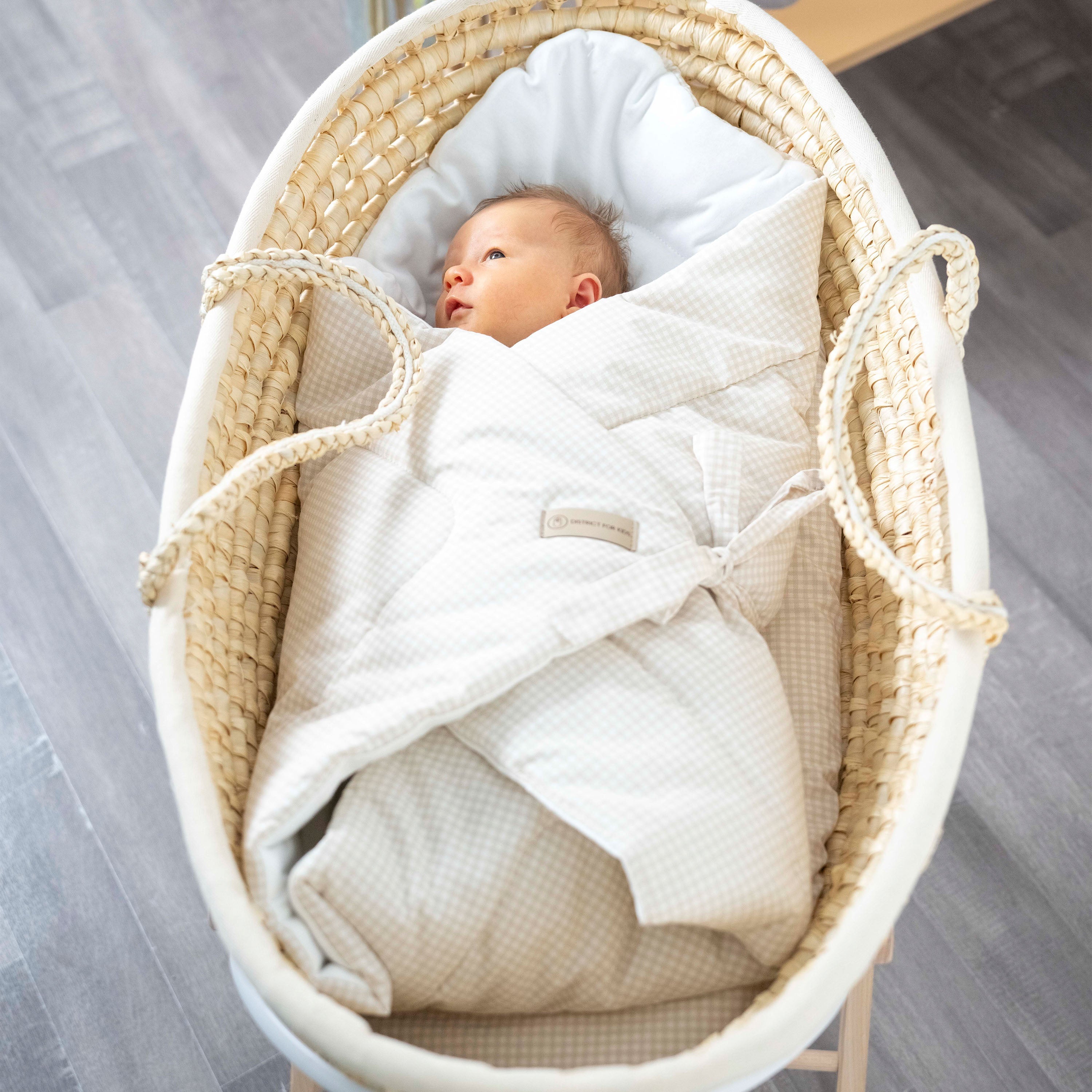 Babyhörnchen Baumwolle kariert – Puckdecke & Einschlagdecke - Kariert beige / 2.5 TOG - Babyhörnchen