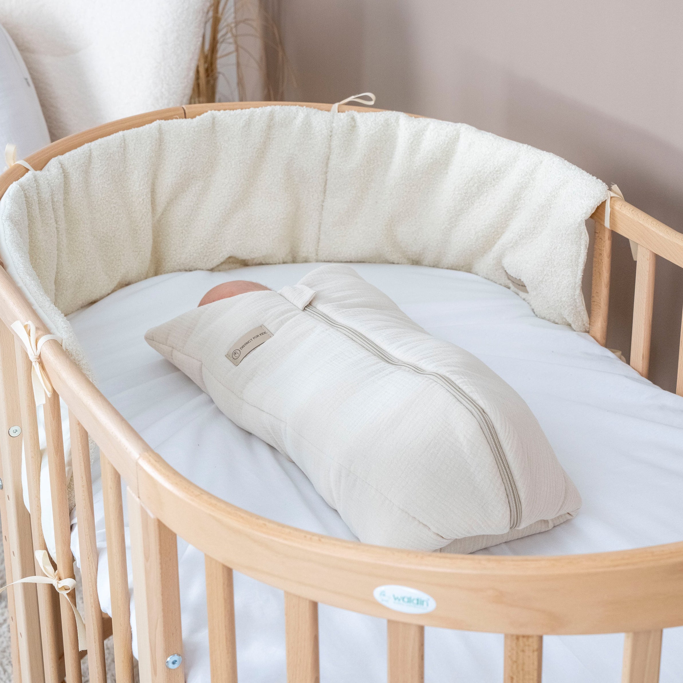 Pucksack Musselin mitwachsend - Ganzjahresschlafsack wärmend & atmungsaktiv - Pucksack