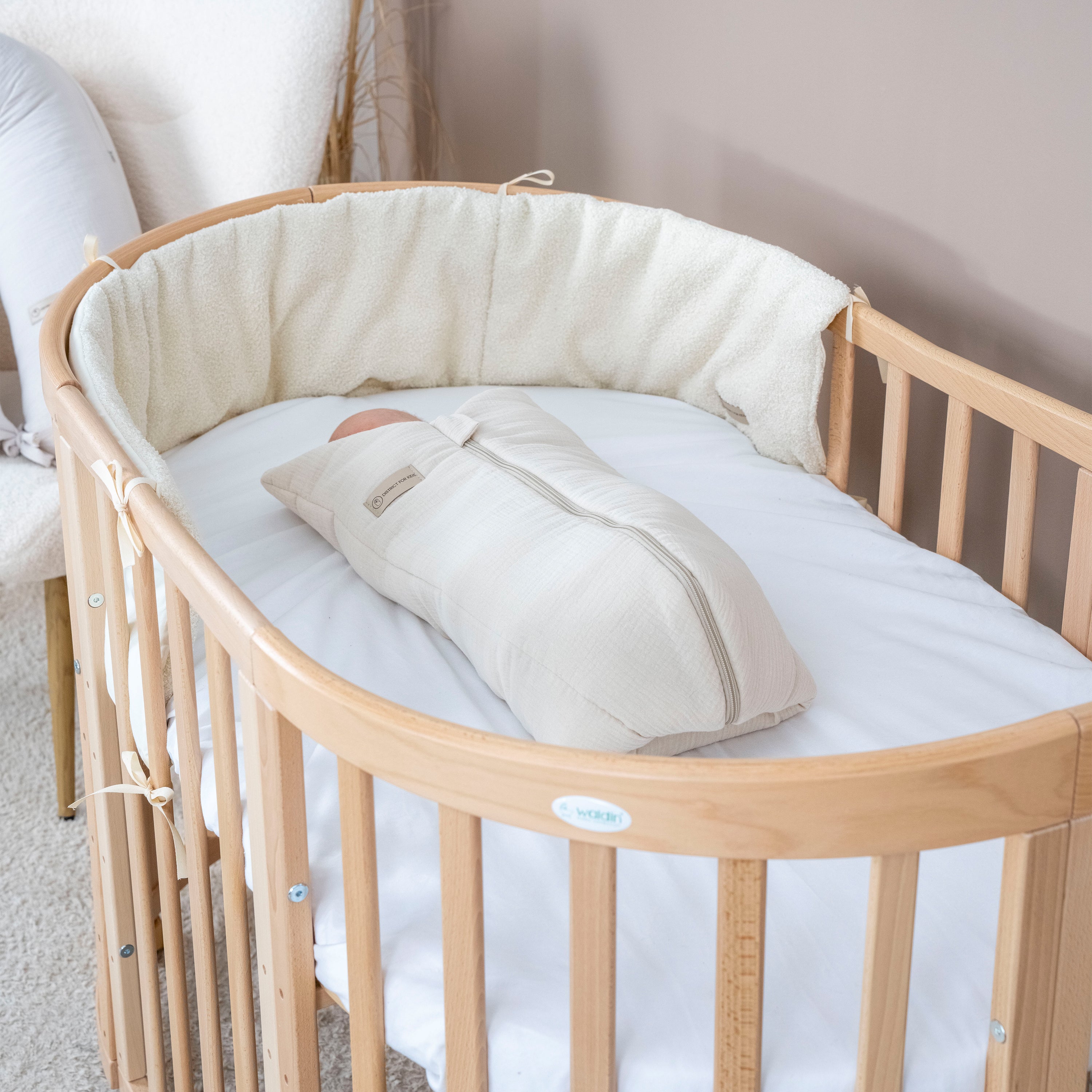 Pucksack Musselin mitwachsend - Ganzjahresschlafsack wärmend & atmungsaktiv - Pucksack