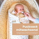 Pucksack Baumwolle Rosen mitwachsend – Ganzjahres Babyschlafsack & Einschlafhilfe - Pucksack