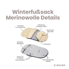 Winterfußsack wasserabweisend Innenfutter aus Merinowolle - Kinderwagen - Winterfußsack