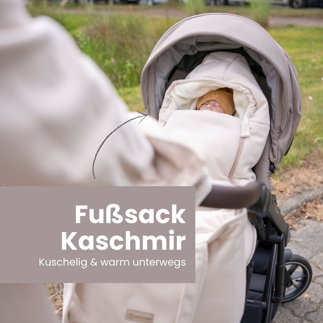 Winterfußsack Kaschmir – luxuriös & warm für Kinderwagen & Autoschale - Winterfußsack