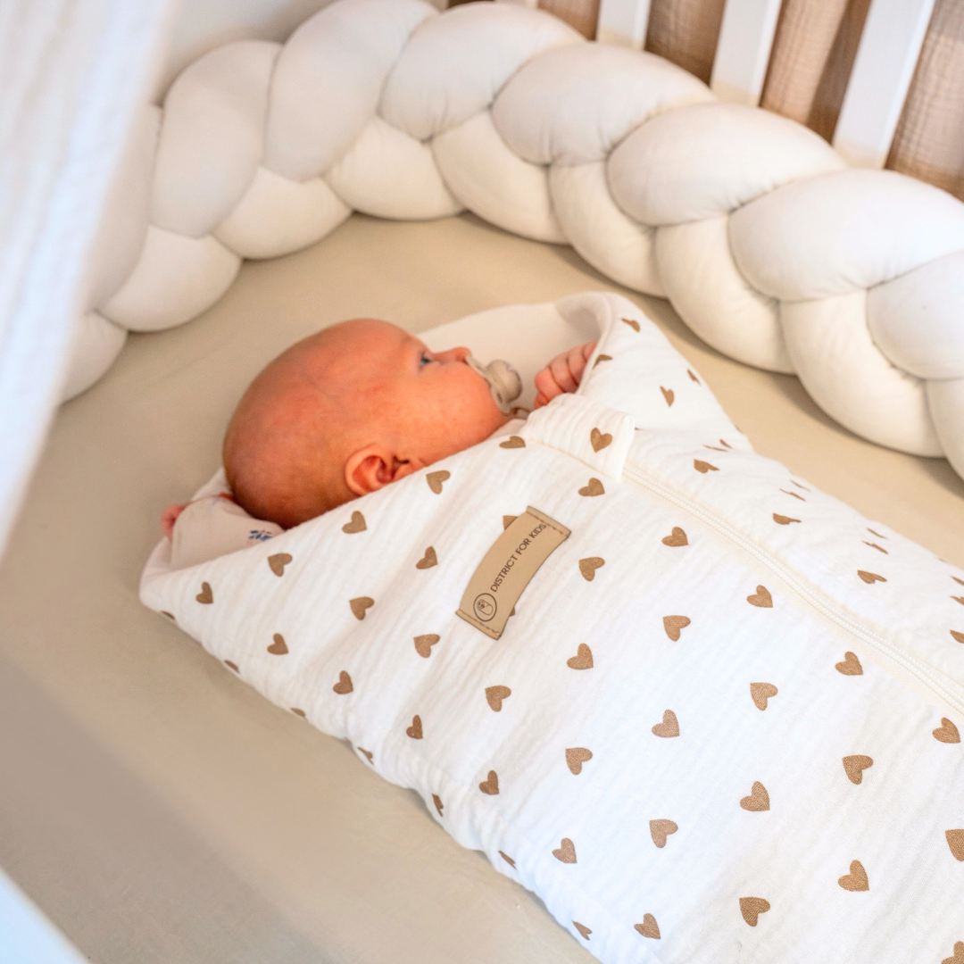 Bettschlange geflochten Velours – Bettumrandung für Schutz Geborgenheit & Komfort - Baby & Kleinkind