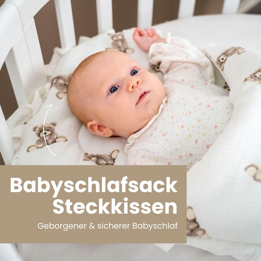 Babyschlafsack Dreamy Musselin Teddybär – süßer Ganzjahresschlafsack - Babyschlafsack