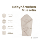 Babyhörnchen Musselin mit Schleife – Kuschelige Puckdecke & Einschlagdecke - Babyhörnchen